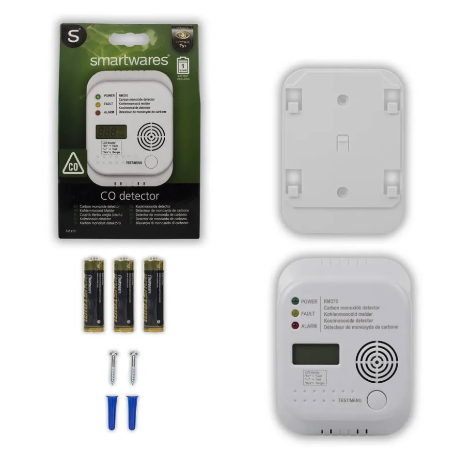 Kohlenmonoxidmelder 'RM370' mit Display weiß