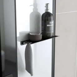 Komplettdusche 'Relax' mit Dampffunktion 1/4-Kreis schwarz 95 x 95 x 218 cm