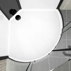 Komplettdusche 'Relax' mit Dampffunktion 1/4-Kreis schwarz 95 x 95 x 218 cm