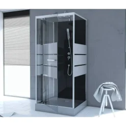 Komplettdusche 'Study' mit Schwingtür silbern 90 x 90 x 225 cm