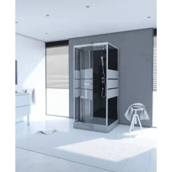 Komplettdusche 'Study' mit Schwingtür silbern 90 x 90 x 225 cm