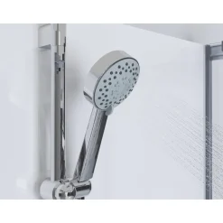 Komplettdusche 'White Wave' mit Schiebetür silber 80 x 110 cm