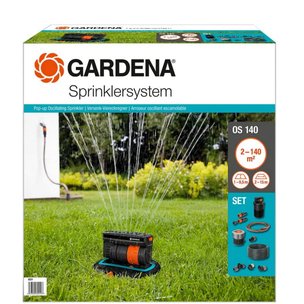 Komplett-Set Sprinklersystem, mit Versenk-Viereckregner