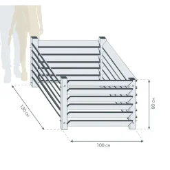 Komposter 'Konni L' 1040 l Lärchenholz 100 x 130 x 80 cm