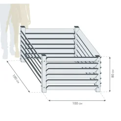 Komposter 'Konni M' 800 l Lärchenholz 100 x 100 x 80 cm