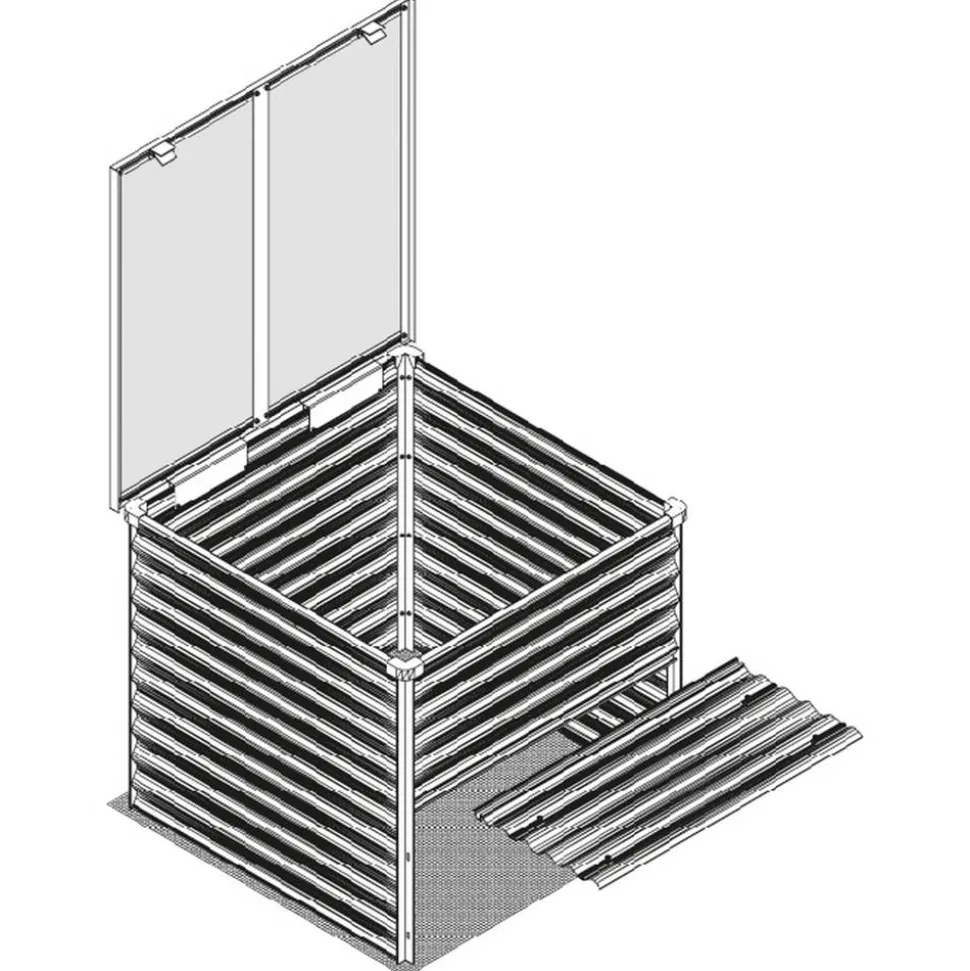 Komposter 'Tami' silberfarben 99 x 99 x 87 cm