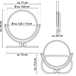 Kosmetikspiegel 'Merida' chromfarben Ø 13 cm