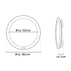 Kosmetikspiegel 'Mulan' weiß Ø 12,5 cm mit Saugnapf