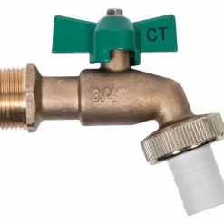 Kugelauslaufventil mit Schlauchverschraubung Messing 3/4"