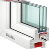 Kunststofffenster weiß 900 x 1200MM DIN L