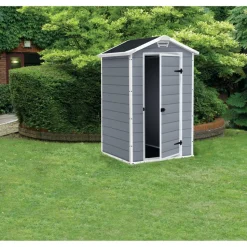 Kunststoff-Gerätehaus 'Manor 4x3' grau/weiß 128 x 94 x 196 cm