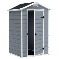 Kunststoff-Gerätehaus 'Manor 4x3' grau/weiß 128 x 94 x 196 cm