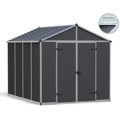 Kunststoff-Gerätehaus 'Rubicon' 237 x 303 cm Polycarbonat dunkelgrau