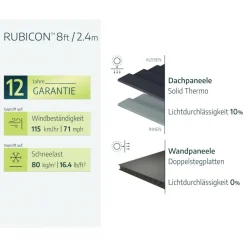 Kunststoff-Gerätehaus 'Rubicon' 237 x 303 cm Polycarbonat dunkelgrau