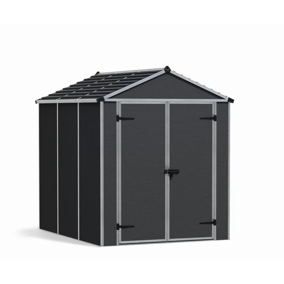 Kunststoff-Gerätehaus 'Rubicon' 185 x 229 cm Polycarbonat dunkelgrau