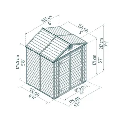 Kunststoff-Gerätehaus 'Skylight' 185 x 154 cm Polycarbonat mitternachtsgrau