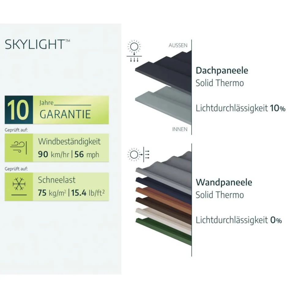 Kunststoff-Gerätehaus 'Skylight' 118 x 175 cm Polycarbonat grau