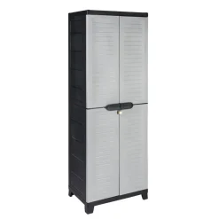 Kunststoffschrank grau mit 4 Böden 65 x 45 x 181 cm