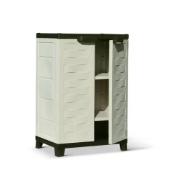 Kunststoffschrank 'Premium' cremefarben/braun 65 x 48 x 97 cm