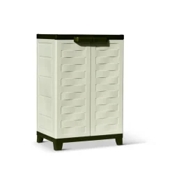 Kunststoffschrank 'Premium' cremefarben/braun 65 x 48 x 97 cm