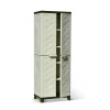 Kunststoffschrank 'Premium' cremefarben/braun 65 x 48 x 181 cm