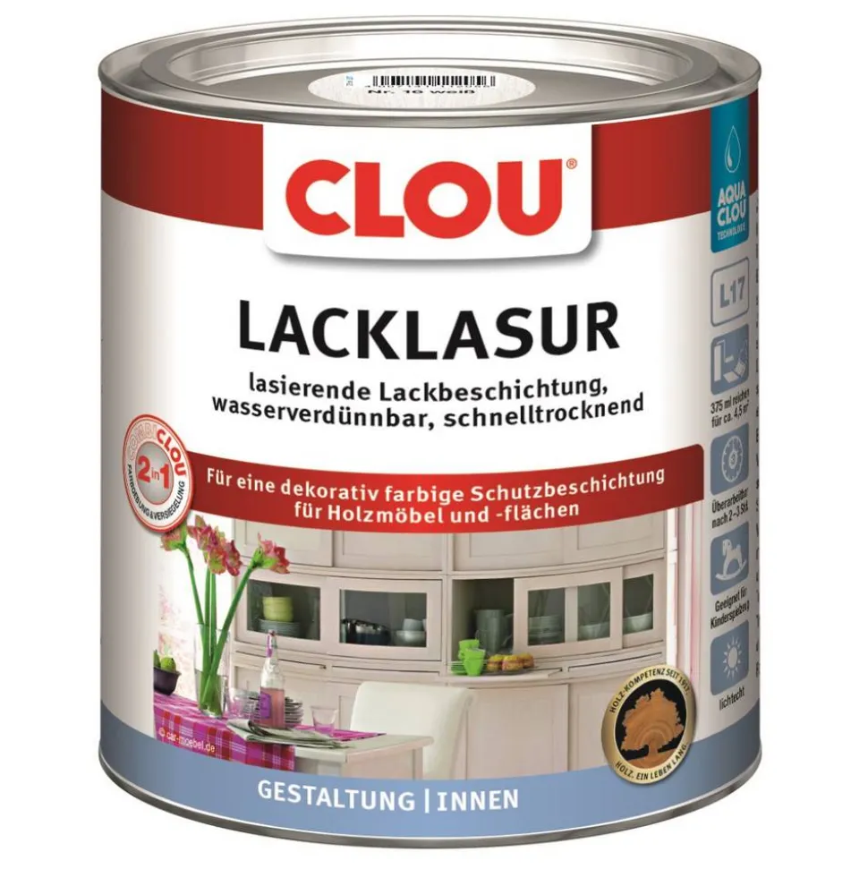 Lacklasur weiß seidenmatt 375 ml