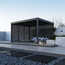 Lamellen Sichtschutz für Pergola 'Grand Tuscan 14' anthrazit 135 x 234 cm