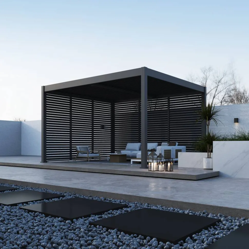 Lamellen Sichtschutz für Pergola 'Grand Tuscan 14' anthrazit 135 x 234 cm