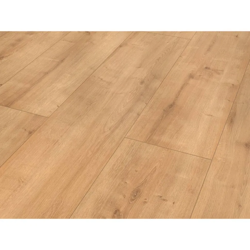 Laminat 'Mediterran XL WR' Burlington Eiche naturfarben wasserresistent 8 mm