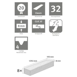 Laminat 'NatureSense' EL1007 Parkett Eiche dunkel 8 mm
