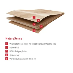 Laminat 'NatureSense' EL1007 Parkett Eiche dunkel 8 mm
