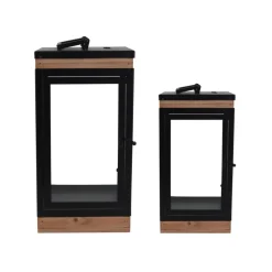 Laterne Metall schwarz 17,5 x 17,5 x 36 cm