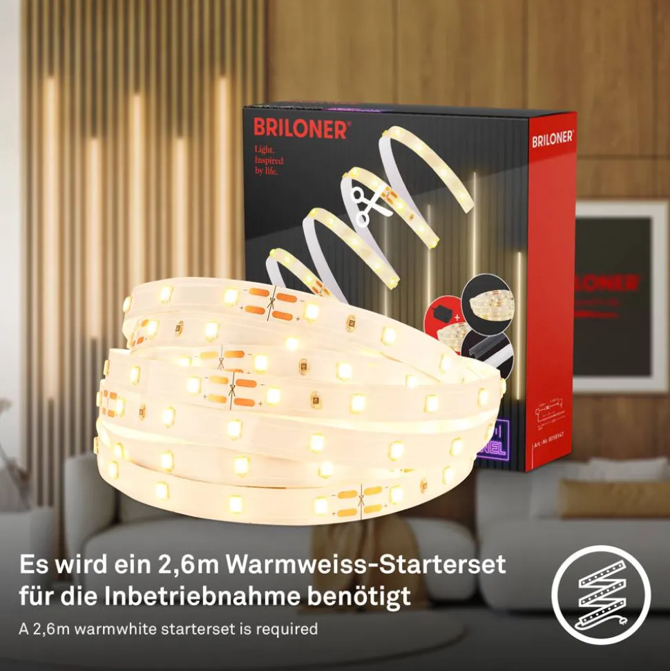 LED Stripe Ergänzungs-Set 'Pimp your Panel' on/off 500 lm 3000 K 2,6 m 230V geeignet für Akustikpaneele