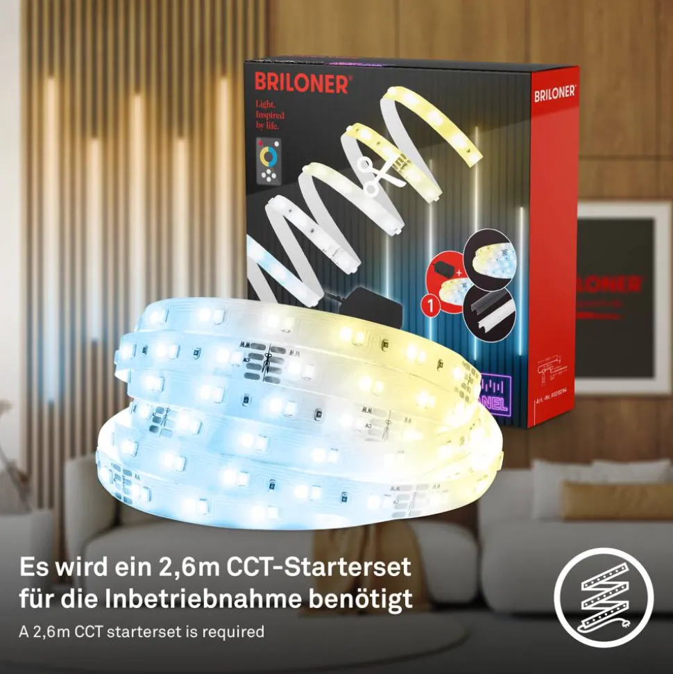 LED Stripe Ergänzungs-Set 'Pimp your Panel' 500 lm 3000 K CCT einstellbares weiß 2,6 m 230V geeignet für Akustikpaneele