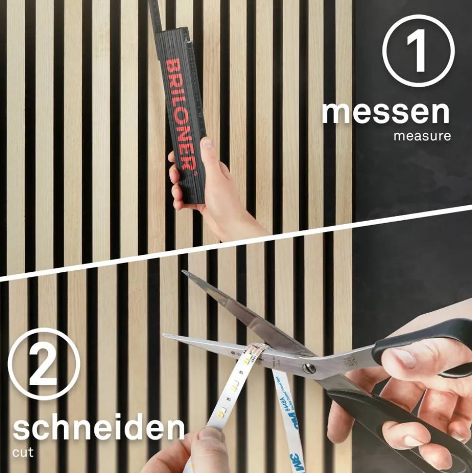 LED Stripe Starter-Set 'Pimp your Panel' CCT 500 lm 3000 K einstellbares weiß 2,6 m 230V mit Fernbedienung geeignet für Akustikpaneele