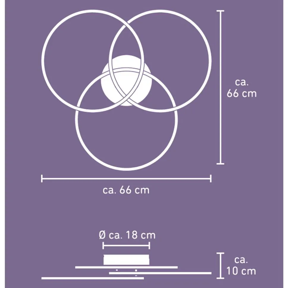 LED-Deckenleuchte 'Fabienne' CCT 60 W 6000 lm 66 x 66 cm