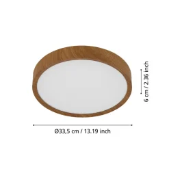 LED-Deckenleuchte 'Musurita' braun Ø 34 x 6 cm