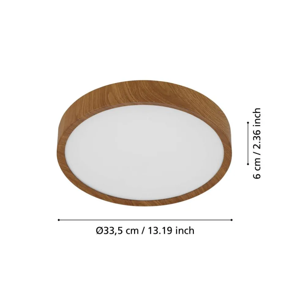 LED-Deckenleuchte 'Musurita' braun Ø 34 x 6 cm