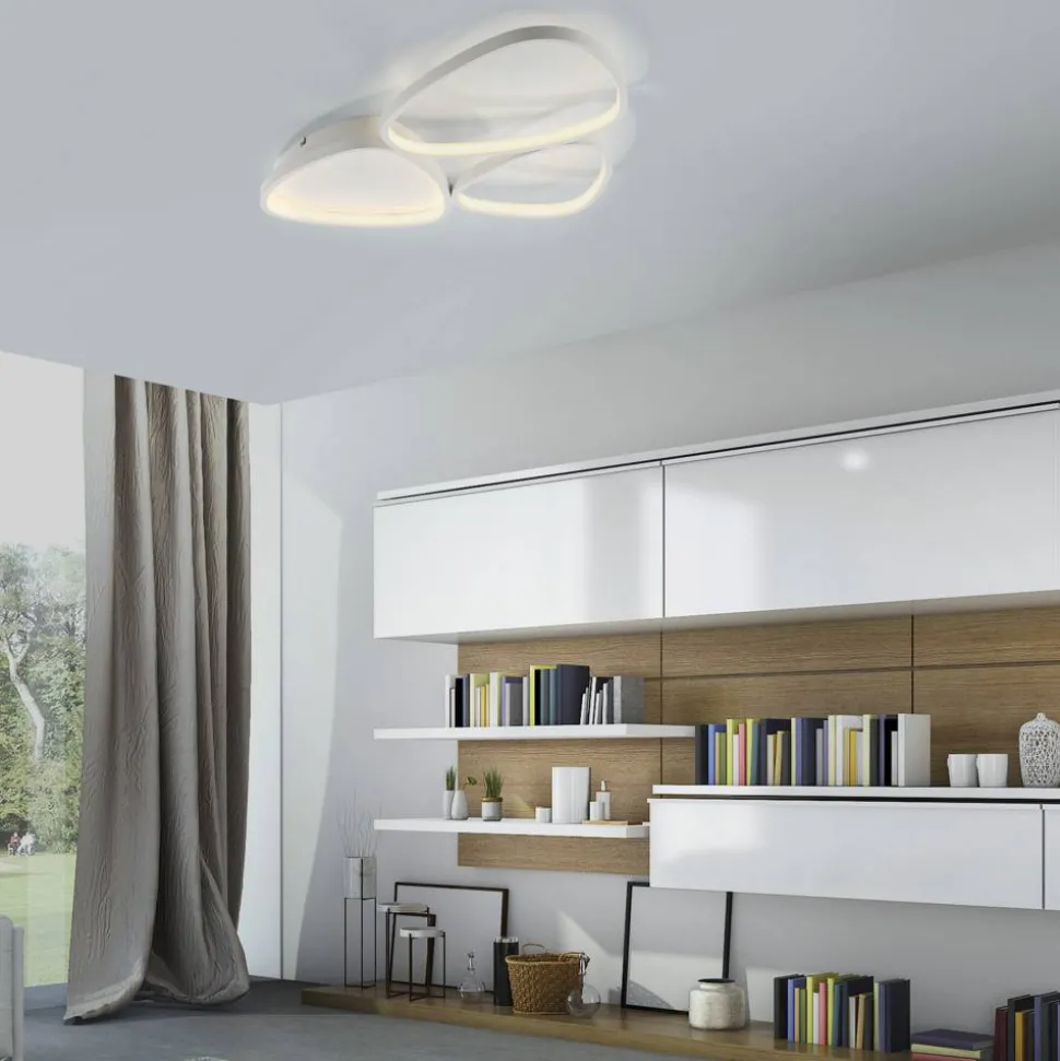 LED-Deckenleuchte 'Pebbles' 70 x 47 cm weiß