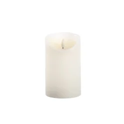 LED-Echtwachskerze 'Lumbre Rustic' creme/goldfarben Ø 9 x 20 cm