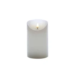 LED-Echtwachskerze 'Lumbre Rustic' creme/goldfarben Ø 9 x 20 cm