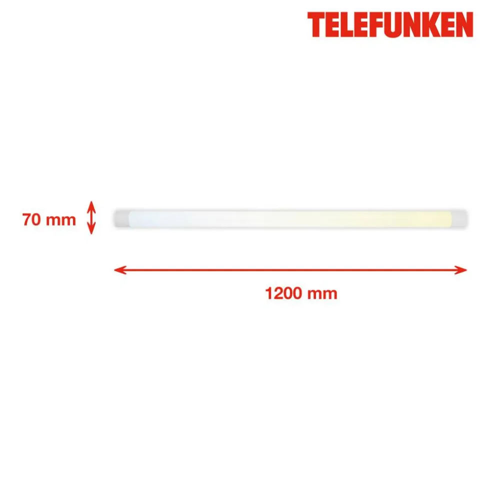 LED-Feuchtraumleuchte 'BASTET' weiß 18 W 120 x 7 x 2,5 cm