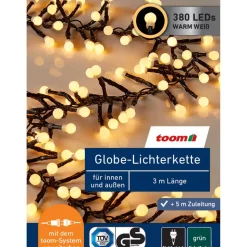 LED-Globe-Lichterkette 380 LEDs warmweiß 300 cm
