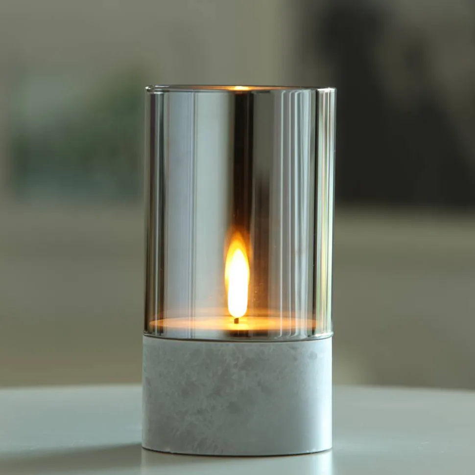 LED-Kerze 'Gracia' groß 8,5 x 8,5 x 15,5 cm