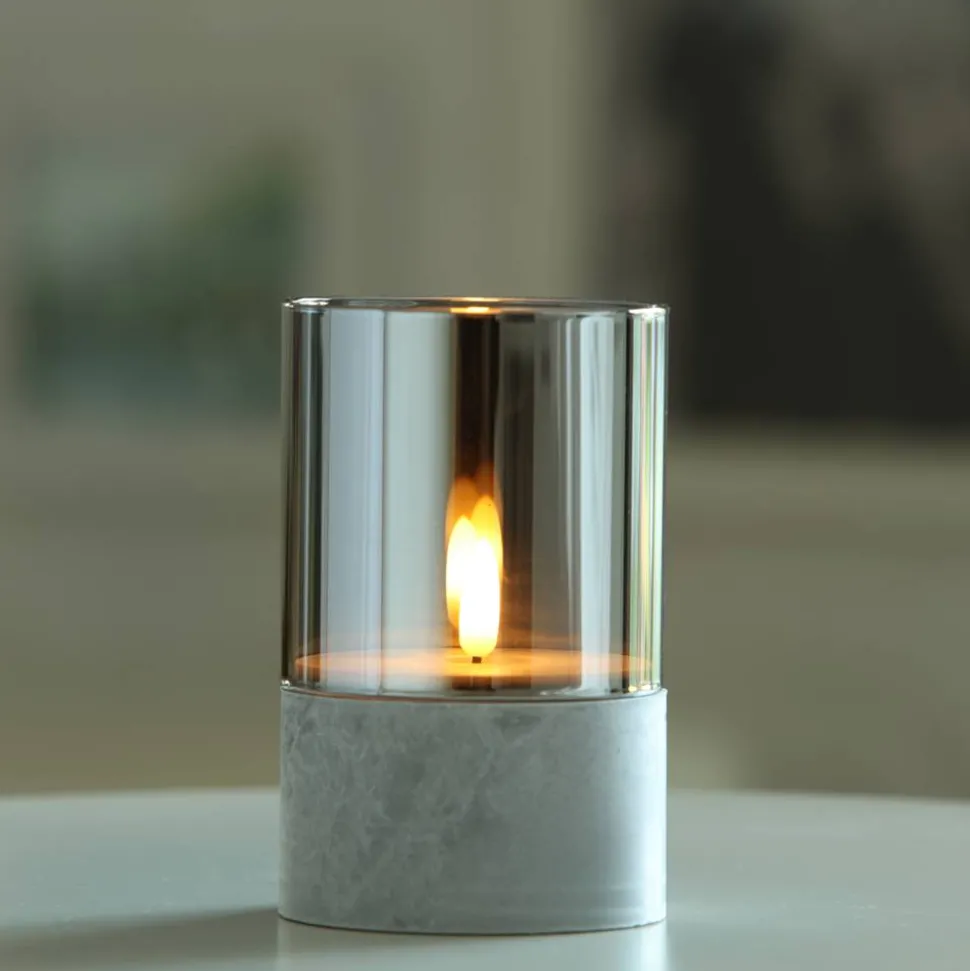 LED-Kerze 'Gracia' mittel 8,5 x 8,5 x 13 cm