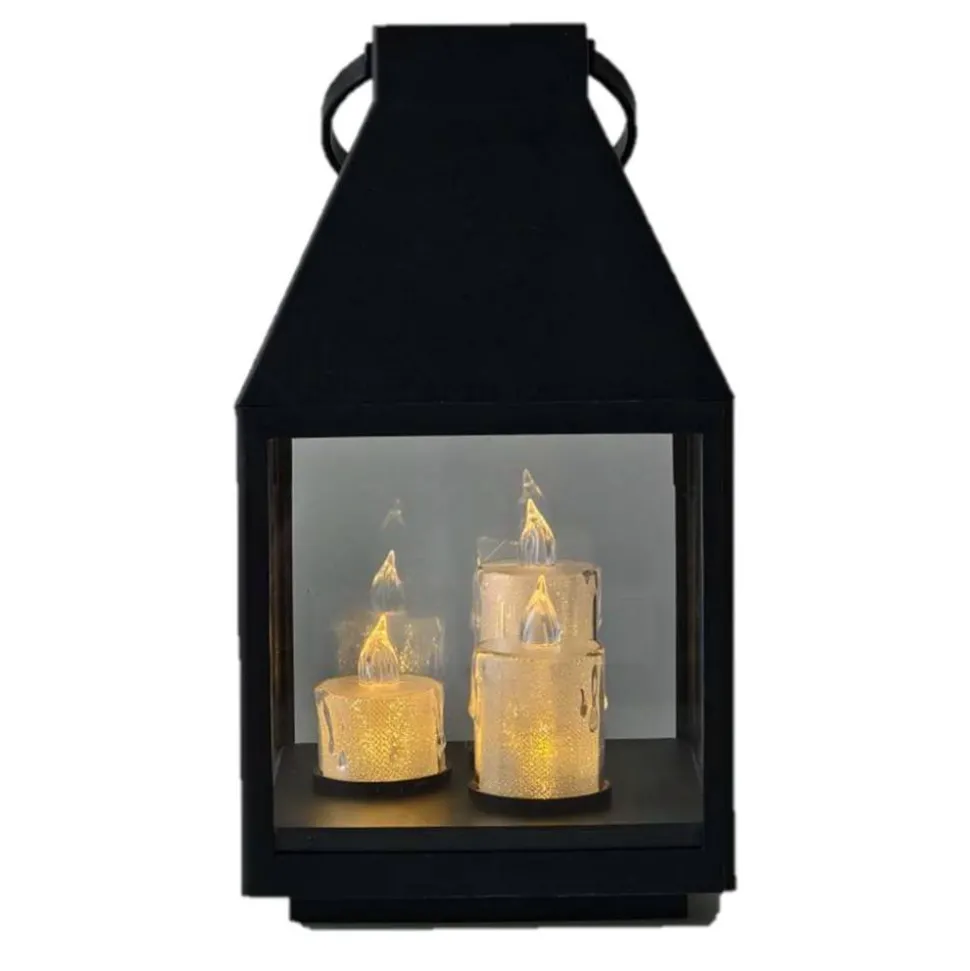 LED-Laterne 3 LEDs warmweiß 13 x 25 cm