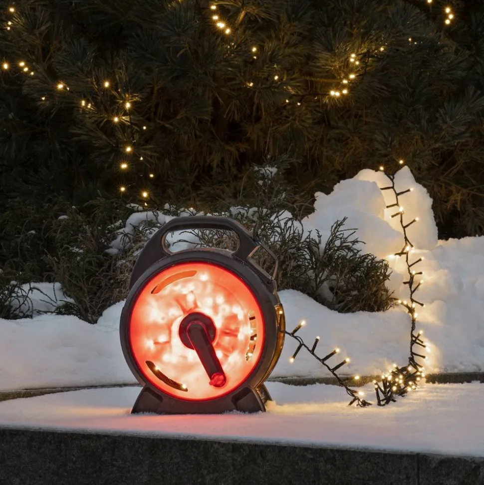 LED-Lichterkette mit Aufroller 400 LEDs bernsteinfarben 1878 cm