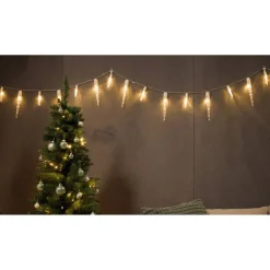 LED-Lichtervorhang Eiszapfen 32 LEDs warmweiß 470 cm