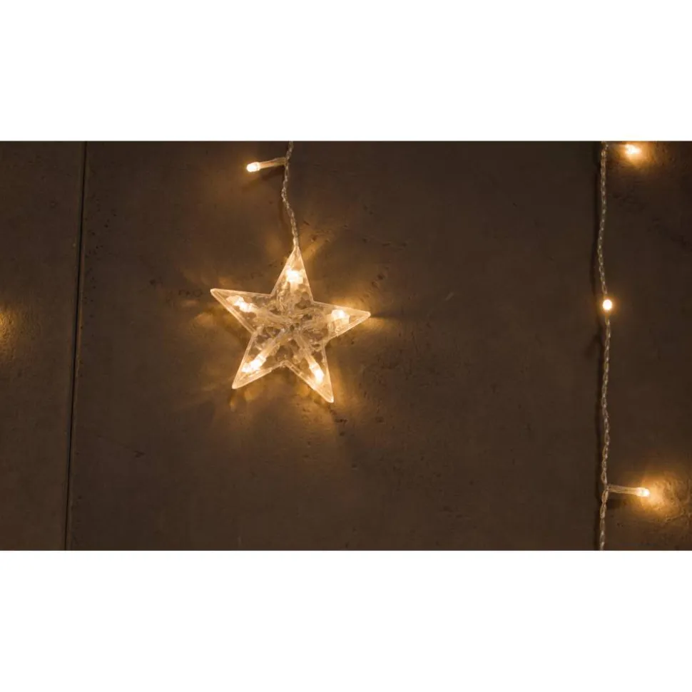 LED-Lichtervorhang 'Stern' 84 LEDs warmweiß 120 cm