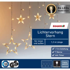 LED-Lichtervorhang 'Stern' 84 LEDs warmweiß 120 cm